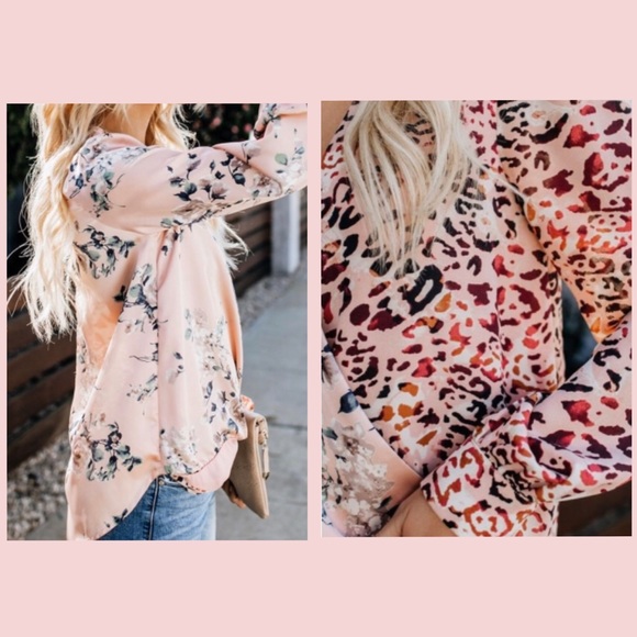 β¨πHPπβ οΈ1 LEFT: XLβ¨Pink Mixed Print Drape Blouse - Picture 3 of 6